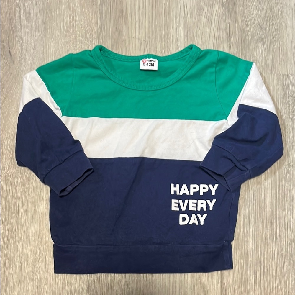 Colorful Kids Shirt - Green, White, and Blue